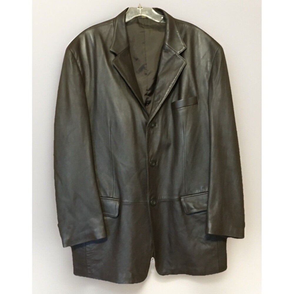 J. Ferrar Brown Buttery Soft Leather Blazer Jacket Sport Coat Men’s Large EUC